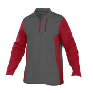 Rawlings 1/4 Zip Fleece pullover jacket-Grey/Scarlet