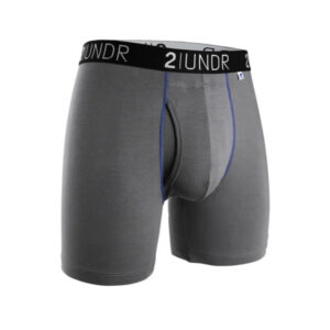 2UNDR SWING SHIFT Ultra Soft 6″ Boxer Brief-Grey/Black (2U01BB.079)