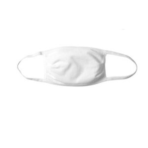 5- PACK WHITE Port Authority Cotton Knit Face Mask-three-ply, 100% cotton jersey face mask w/Elastic stretch binding ear loops (PAMASK-WH_5)