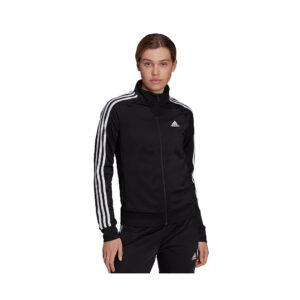 adidas Women’s Warm-Up Tricot Slim 3-Stripes Track Jacket-Black (H48443)