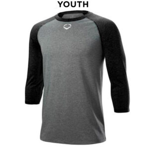 Evoshield YOUTH 3/4 Sleeve baseball undershirt -charcoal/Black (WB6000901 )