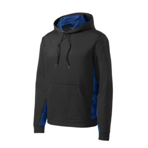 Sport Tek Sport Wick CamoHex Colorblock Hooded Pullover-Black/Royal (ST239)