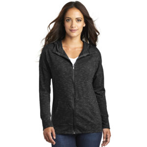 District Women’s Medal Full-Zip Hoodie-Black (DT665)