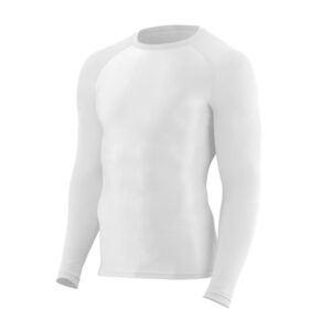 Augusta Hyperform Compression Long Sleeve Shirt-White (2604)