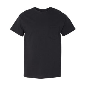 Gildan Heavy Cotton 100% Cotton Pocket T-Shirt-Black (5300G)