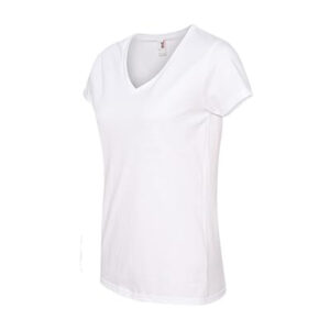 Anvil Ladies’ Sheer V-Neck T-Shirt – White (392)