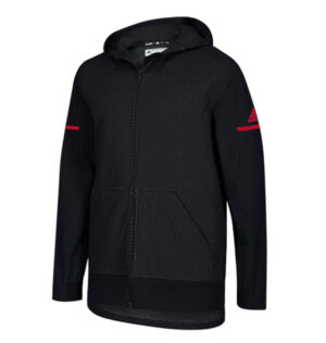 Adidas SQUAD full zip hooded jacket – Black/Power red (limited) (798FBUV)