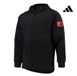 adidas Custom Color Game Mode Full Zip Jacket w/Hood-Black/Power Red (EA0011)