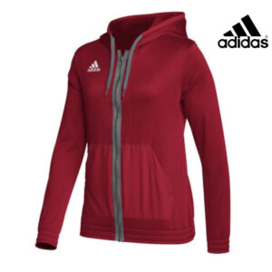 Adidas Women’s Team Issue performance full zip  hoodie -Power Red/grey (HI0699)