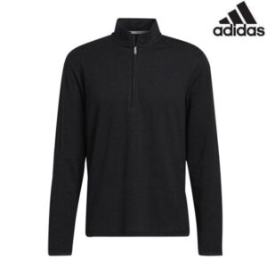 Adidas 3-STRIPE 1/4 zip layering pullover  – BLACK MELANGE (GM0026)