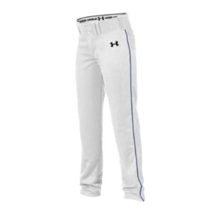 Under Armour YOUTH  ICON relaxed baseball pant with piping-White/Royal (UBP54BY)