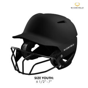 Evoshield XVT Batting Helmet w/Softball Mask-Matte Finish YOUTH (6 1/2-7)-Black (WTV7135)