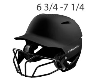 Evoshield XVT Batting Helmet w/Softball Mask- YOUTH (6 3/4 – 7 1/4)-Black (WTV7130)