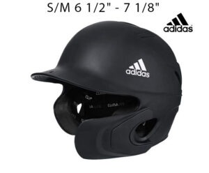 Adidas C-Flap Matte Finish baseball batting helmet – Black S/M  6 1/2″ – 7 1/8″-Black (EX7516)