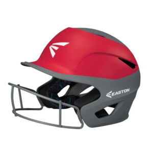 Easton Prowess Grip 2-tone fastpitch softball batting helmet w/Mask SM/MED (6″ – 6 1/2″)-Charcoal/Red (A168501 )