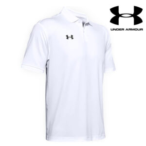 Under Armour Men Team 4-Way Stretch Performance Polo-White (1351322-100)