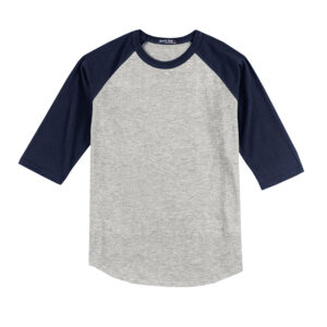 Sport-Tek 3/4 Sleeve Baseball shirt-heather/Navy (T200)