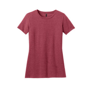 District Made Ladies Perfect Blend Crew Tee-Heathered Red (DM108L)