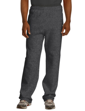 Jerzees Nublend Open Bottom Pocketed Sweatpants –  Black Heather (974mp)