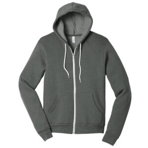 Bella and Canvas Unisex Sponge Fleece Full Zip Hoodie-Deep Heather (BC3739)