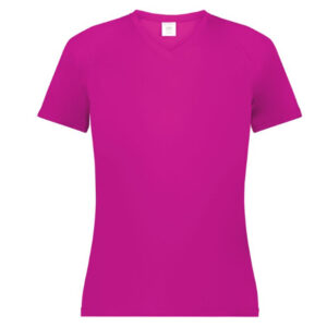 Augusta Ladies  “Attain” Wicking performance V neck T shirt-Power Pink (2792)