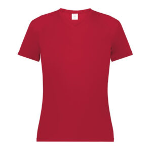 Augusta Ladies  “Attain” Wicking performance V neck T shirt-Red (2792)