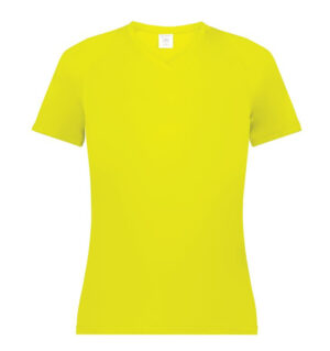 Augusta Ladies  “Attain” Wicking performance V neck T shirt-Safety Yellow (2792)