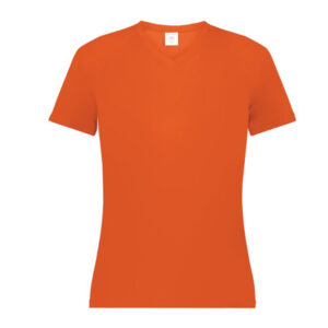 Augusta Ladies  “Attain” Wicking performance V neck T shirt-Power Orange (2792)