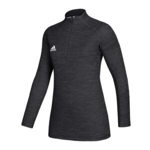 Adidas Ladies Game Mode long sleeve performance 1/4 zip  pullover – Black Melange (12GSZZA)