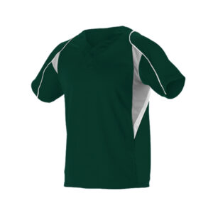 Allleson Extrem Mock Mesh 2 Button Baseball Jersey-Dark Green/Grey (529)