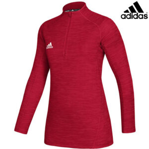 Adidas Ladies Game Mode long sleeve performance 1/4 zip  pullover – Power Red Melange (12GSPK2)