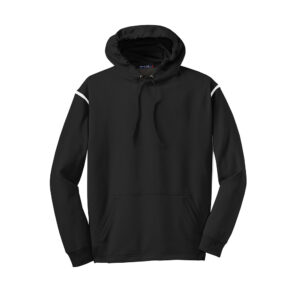 Sport-Tek Tech Fleece Hooded Sweatshirt-Black/White (F246)