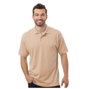 Blue Generation Men’s Ss 60/40 Pique Polo-Natural (BG7204)