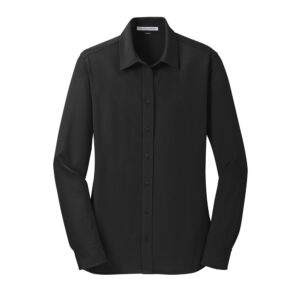 Port Authority Ladies Dimension Knit Dress Shirt-Black (L570)