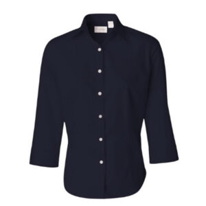 Van Heusen – Ladies’ Three-Quarter Sleeve Baby Twill Shirt-navy (13V0527)