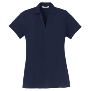 Port Authority Ladies Silk Touch Y-Neck Polo-navy (L5001)