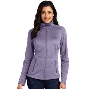 Port Authority Ladies Digi Stripe Fleece Jacket-Purple (L231)