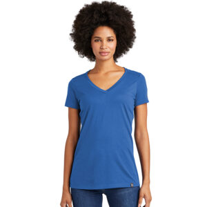 New Era Ladies Heritage Blend V-Neck Tee-Royal (LNEA101)