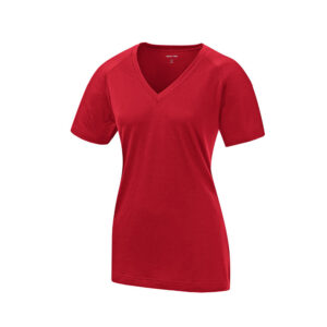 Sport-Tek Ladies Ultimate Performance V-Neck-True Red (LST700)