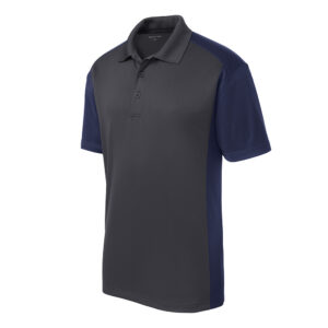 Sport-Tek Colorblock Microprint Polo-Iron/Navy (ST652)