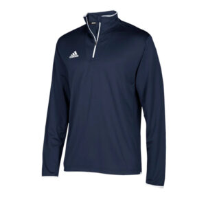 Adidas Climalite Modern Varsity Long Sleeve 1/4 Zip-Navy/White (6702)