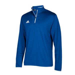 Adidas Climalite Modern Varsity Long Sleeve 1/4 Zip-Royal/White (6702)