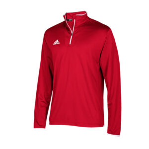 Adidas Climalite Modern Varsity Long Sleeve 1/4 Zip-Red/White (6702)