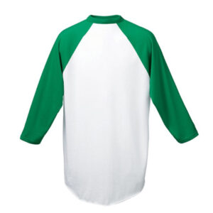 Augusta Sportswear 3/4 Sleeve Baseball Jersey –  White/Kelly (420)