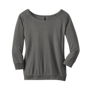 District Made Ladies Modal Blend 3/4 Sleeve Raglan-Warm Grey (DM482)