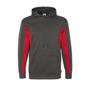 Badger – Drive Performance Fleece Hooded Pullover-Graphite/Maroon (1465)