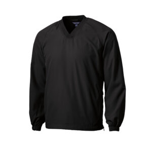 Sport-Tek V-Neck Raglan Wind Shirt Men-Black (JST72)