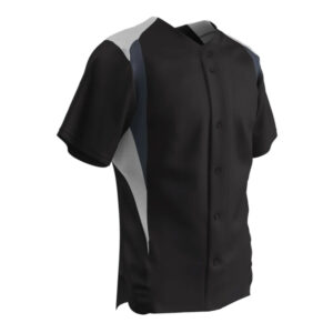 ELITE DRI-GEAR FULL BUTTON JERSEY-Black/White (BS31)