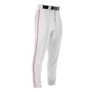 Rawlings YOUTH elastic bottom piped baseball pants-White/Scarlet (YBP350-W-90)