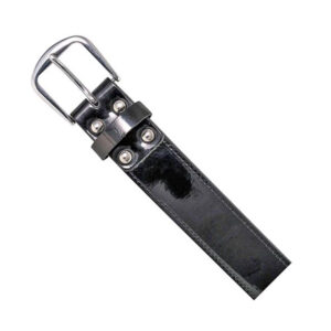 PATENT LEATHER BASEBALL BELT-Black (A068)